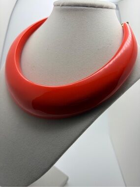 Bold Coral-Red Collar Necklace for Women
